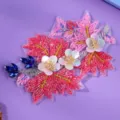 Handgemaakte bloemen kraal pailletten patch applicatie voor DIY naaien kleding ambacht decor - Meisjesfeest Bloemenstijl (CS-J792)
