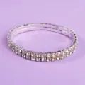 Double row rhinestone bracelet sparkling crystal bangle elegant jewelry for women party daily wear - Minimalist Premium Bangle BS-J4953