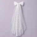 Koreaanse stijl witte strik sluier lange tule haaraccessoire elegante bruid feest foto - Zoete Lange Strik Stijl (HS-J7406)