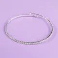 Minimalist rhinestone silver memory bracelet elegant women daily party wrist jewelry chic - Silver Luxury Bangle BS-J5416S