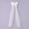 Witte strik lange transparante tulle haar sluier accessoire voor feest en bruiloft. - Zachte Lange Strik Stijl (HS-J6453)
