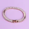 Minimalist Gold-Plated Baguette Cubic Zirconia Tennis Bracelet for Women Wedding Party - Versatile Gold Bracelet BS-J5476G