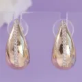 Elegant teardrop earrings featuring a sparkling pavé stone center line for women daily wear. - Vintage Gold (ERS-J4329G)