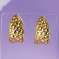 Gold Textured Dome Earrings French Chic Minimalist Daily Party Stud Jewelry Variant - Advanced Light Luxury (ERS-J4342G)