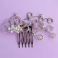 Gold rhinestone hair comb for wedding, Chinese style bridal hair side accessory for banquet - Exquisite Gold Style (HS-J6837G)