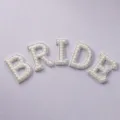 Pearl rhinestone BRIDE letter patch for wedding dress bags shoes DIY decorative accessories - Wedding Dress Compatible CS-J783