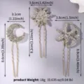 Rhinestone celestial hairpins set featuring moon and star designs for elegant banquet updos. - HS-J7506G / 3pcs
