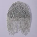 Silberne Perlen Fransen Haarkappe braut Kopfbedeckung vintage exotisch Hochzeit Party Zubehör - Luxus Silberner Haarschmuck (HS-J7517S)