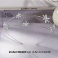 Detailed view of the Korean style double-layer rhinestone star headband, elegant silver hair accessory. - Double Layer Rhinestone Star Style (TS-J3442S) / Silver (TS-J3442S)