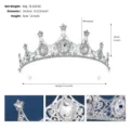 Silver rhinestone bridal tiara crown hair accessory with sparkling crystal details for wedding. - Silver White Rhinestone