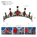 Baroque black rhinestone bridal crown vintage gold tiara wedding hair accessories 14cm - Antique Gold Red Rhinestone