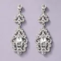 Elegante vintage kristallen oorbellen voor dames, sprankelende strass mode sieraden. - Hof Waterdruppel Stijl (ERS-J4304S) / Zilver