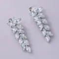 Paire de pinces à cheveux feuilles en cristal strass argenté élégants accessoires variante - Lot de 2 / Argent