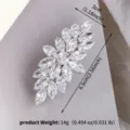 Barrette Cheveux Zircone Marquise Métal Cristal Élégant Accessoire Cheveux Quotidien - Style de Groupe de Fleurs Oeil de Cheval (HS-J7489S) / Argent