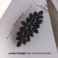 Pince a cheveux en cristal noir barrette elegante pour femmes style quotidien chic - Style de Groupe de Fleurs Oeil de Cheval (HS-J7489BLK) / Noir