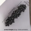 Pince à cheveux noire en cristal zircon barrette strass métal élégant accessoire femme - Style Oeil de Cheval Long (HS-J7490BLK) / Noir