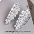 Pinces à cheveux scintillantes en zircone marquise, accessoires élégants en strass. - Style Petit Oeil de Cheval (HS-J7492S) / Lot de 2 / Argent