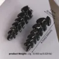 Barrette cheveux zircon noir metal strass pince printemps accessoires cheveux de luxe - Style Petit Oeil de Cheval (HS-J7492BLK) / Lot de 2 / Noir