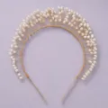 Gold pearl bridal headband wedding hair accessory elegant tiara forest style prom hair hoop - Versatile Daily Gold Headband (TS-J2231G) / Gold