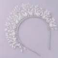 Crystal bridal headband silver wire wedding tiara floral hair accessory for women - Festival Silver Headband (TS-J3274S) / Silver