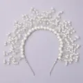 Perlen Braut Haarreif Kristall Tiara Hochzeit Haarschmuck Elfenbein Silber Kopfschmuck - Luxus Silber Stirnband (TS-J3005S)
