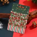 Weihnachtsthemen mehrschichtiges Perlenarmband Set Detailaufnahme, rot weiss gruen Perlen. - 20 Stück/Packung / bunt