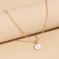 Gold initial letter T necklace minimalist dainty enamel pendant jewelry for women daily wear - Letter T