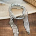 Detalle de bufanda larga y estrecha de lunares chic, elegante cinta para cuello y pelo. - 7# Lunares blancos - Cintas de pañuelo para el pelo
