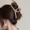 Herbst Winter Stoff umwickelte Haarkralle elegante Haarklammer Damen Dutt Frisur Haarschmuck - Umwickelter Stil mit Label / Aprikose