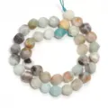Perle in pietra naturale sfaccettata cristallo agata multicolore accessori gioielli - Diametro 6mm Foro 1.0mm (Circa 60 Pezzi) / Amazonite
