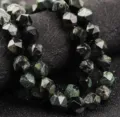 Perline di pietra naturale sfaccettate verde scuro cristallo accessori per gioielli - Pietra di Passero