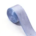 Nastro in raso azzurro con strass brillanti, ideale per creazioni fai da te e accessori alla moda. - 3 Yards/Rotolo / Blu