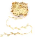 Oro artificial hoja cinta vid DIY artesanía guirnalda diadema decoración hogar foto - Estilo Dorado (F6369) / 5m/Rollo / Dorado