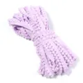 Light purple pom-pom fringe trim for DIY handmade hair clips, sewing, and home decor. - Width 1cm 10 Yards/Pack / Light Purple