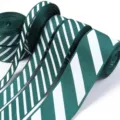 Christmas diagonal stripe grosgrain ribbon for gift box packaging DIY bow clothing decor - 1cm Width 10 Yards / Green