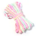 Colorful pom pom trim fringe ribbon for DIY crafts handmade hair clips clothing accessories. - Width 1cm 10 Yards/Pack / Gradient Macaron