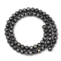 Gefacetteerde metallische kristallen glasparels streng voor DIY sieraden maken en knutselen. - Gunmetal