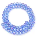 Gefacetteerde kristallen glasparels gemetaliseerd losse kraaltjes DIY armband sieraden - Lichtblauw