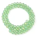 Gefacetteerde transparante kristalglazen kralen, gemetalliseerde DIY armband onderdelen. - Fruitgroen