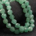 Perline di cristallo in pietra naturale sfaccettata verde per gioielli e bracciali fai da te. - Diametro 6mm Foro 1.0mm (Circa 60 Pezzi) / Aventurina verde