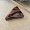 Elegante Haarklammer Schildpatt Muster Dreieck Haarklemme Acetat Haarschmuck für Frauen Alltag - 14# Glänzend Schildpatt - Schräges Dreieck