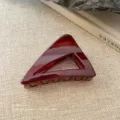 Elegante dunkelrote Dreieck Haarklammer für Damen, stilvoller Haargreifer für feines Haar. - 15# Glänzend Rot - Schräges Dreieck