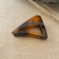 Schildpatt Dreieck Haarklammer für Damen, elegante ausgehöhlte Haarkralle Haarschmuck. - 17# Matt Gelb - Schräges Dreieck