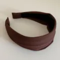 Koreanischer Retro breiter plissierter Haarreif für Damen, braunes Haar-Accessoire. - Braun
