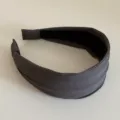 Dunkelgraues breites geripptes Stirnband im koreanischen Vintage-Stil Haarreif Mode - Dunkelgrau