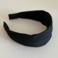 Koreanische Retro breite plissierte Haarreif für Damen, schwarzer eleganter Haarschmuck. - Schwarz