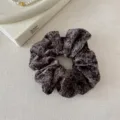 Herbst Winter Plüsch Haargummi dunkelbraun flauschig elastisches Haarband Haarschmuck. - Braun