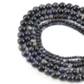Frosted blue stone beads, DIY bracelet spacer beads, natural gemstone jewelry making supplies - 4mm String / Polished Sodalite Bead
