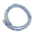 Detaillierte Nahaufnahme von natürlichen blauen Aventurin-Edelsteinperlen für DIY-Schmuck - 4mm (Ca. 90-95 Stk) / Blauer Aventurin