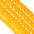 Matte gelbe Glasperlen Detailansicht fuer DIY Schmuckherstellung, ideal fuer handgemachte Armbaender. - 10mm (35 Stück) / Gelb